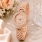 Luxury Floral Crystal Quartz Wrist Watch for Women – Golden